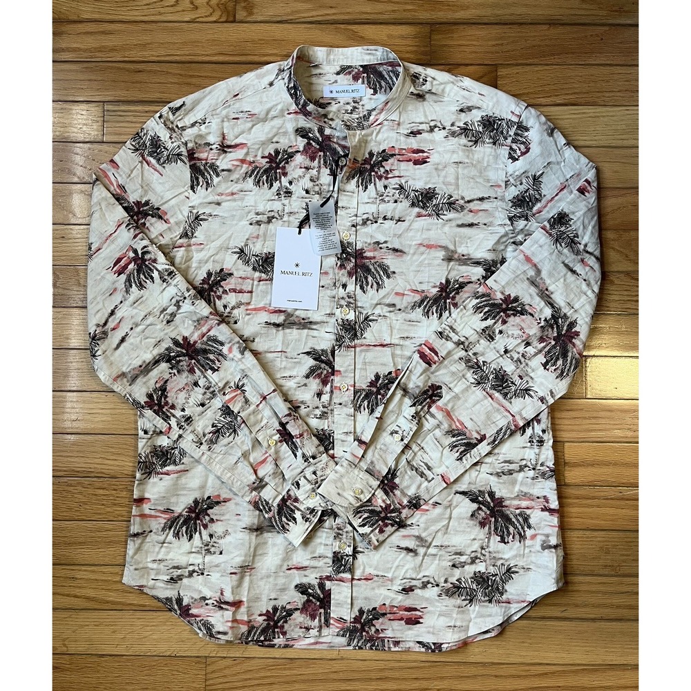 MANUEL RITZ Male Camicia Lavata Shirt Beige Size‎ 17 1/2 XL